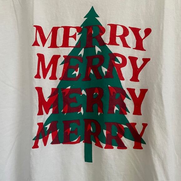 Old Navy The Easy Tee MERRY Christmas Tree Graphic Match the Fam! Men's 2X NWOT - Picture 2 of 6
